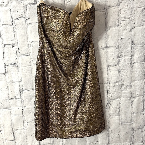𝅺gold and Tan Strapless Dress . - Picture 8 of 9